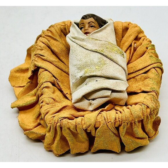 Fabric Mache Nativity Holy Family Baby Jesus Mary Joseph Home for the Holidays - Picture 10 of 16